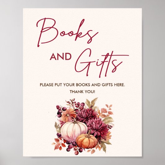 ボホ秋かぼちゃの本とギフトベイビーシャワー ポスター (正面)