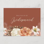 ボホ秋のブライズメイド提案カード インビテーションポストカード (正面)