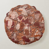 ボホ秋の台本は素朴なオレンジ感謝していの刺しゅう ラウンドクッション (裏面)