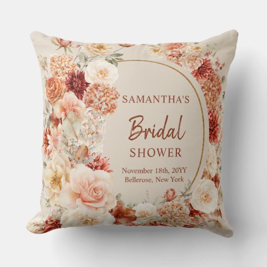 ボホ秋の庭はオレンジ色のベージュ色の錆をスパイス クッション (正面)