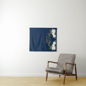 ボホ秋の結婚式バックドロップ海軍金ゴールドフォトブース タペストリー (インサイチュ(横))