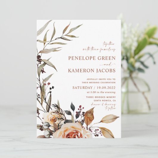 ボホ秋の結婚式招待状 招待状 (スタンド正面)