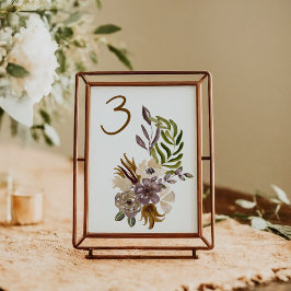 ボホ秋の結婚式素朴自然ボカスタムタン テーブルナンバー