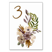 ボホ秋の結婚式素朴自然ボカスタムタン テーブルナンバー (裏面)