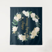 ボホ秋の結婚式金ゴールドホワイトベビーシャワー タペストリー (正面)