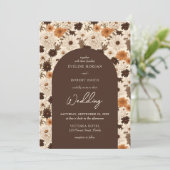 ボホ秋の茶色のほこりっぽいオレンジ色のアイボリーアーチ 招待状 (スタンド正面)