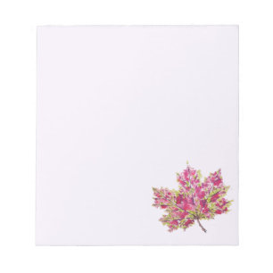 ボホ秋の葉のカラフル水彩紫 ノートパッド