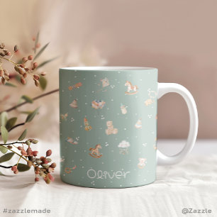 ボホ秋の赤ちゃんシャワーパーソナライズされた ジャンボコーヒーマグカップ