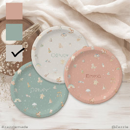 ボホ秋の赤ちゃんシャワーパーソナライズされた ペーパープレート