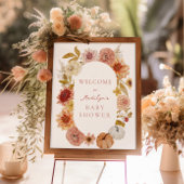 ボホ秋の赤ちゃんシャワー歓迎サイン ポスター