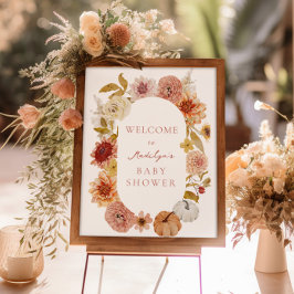 ボホ秋の赤ちゃんシャワー歓迎サイン ポスター