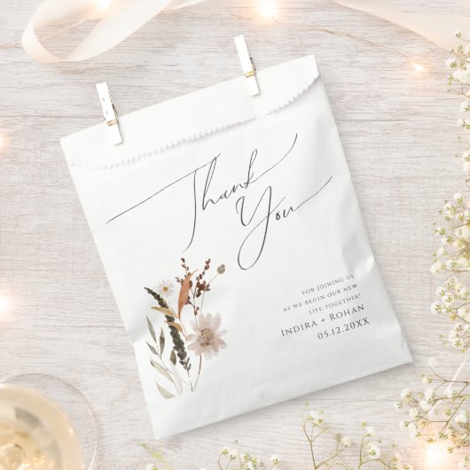 ボホ秋の野草 |ありがとうございます フェイバーバッグ (クリップ留めされた状態)