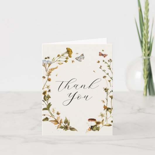 ボホ秋の野草 |さん結婚ありがとう サンキューカード (正面)