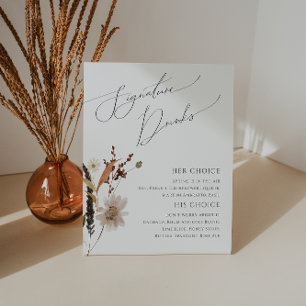 ボホ秋の野草 シグネチャードリンク 台座サイン