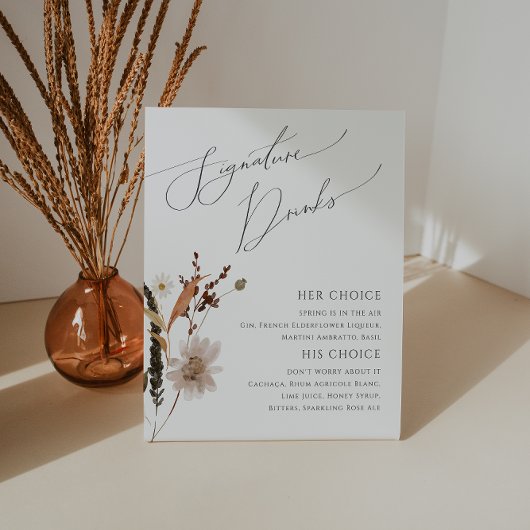 ボホ秋の野草 |シグネチャードリンク 台座サイン