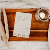 ボホ秋の野草 |ベージュウェディングレセプション エンクロージャーカード