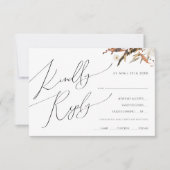 ボホ秋の野草 |メニュー選択RSVPカード 出欠カード (正面)