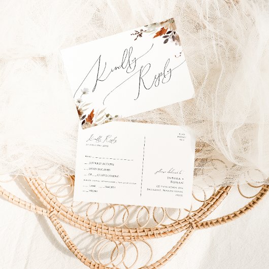 ボホ秋の野草 |メニュー選択RSVPポストカード ポストカード