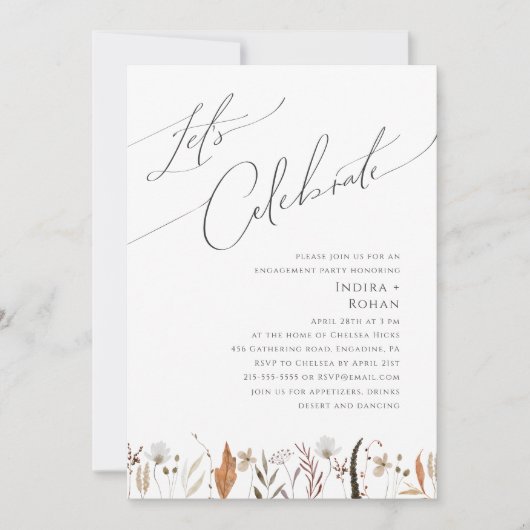 ボホ秋の野草 |レッツェ祝ー 招待状 (正面)