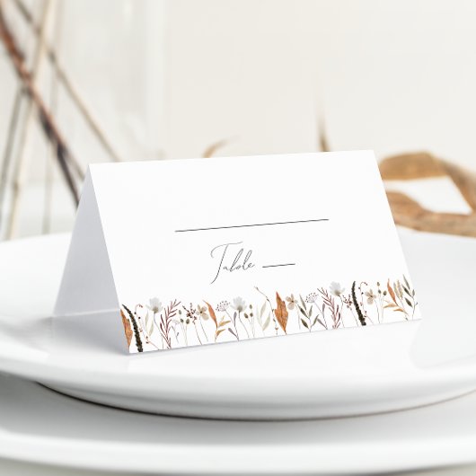 ボホ秋の野草 |折り曲げ プレイスカード