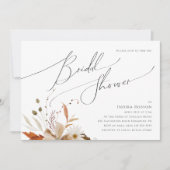 ボホ秋の野草 |水平ブライダルシャワー 招待状 (正面)