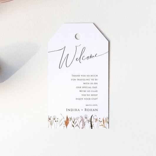 ボホ秋の野草 |結婚へようこそ ギフトタグ