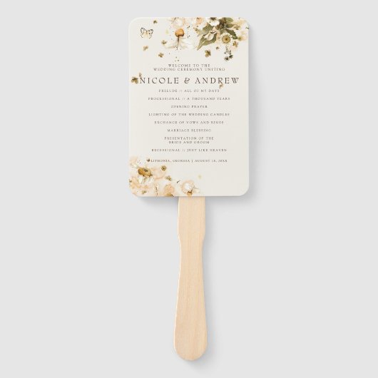 ボホ秋の野草 |結婚式 プログラムハンドファン ハンドファン (正面)