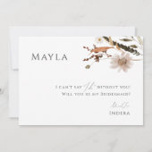 ボホ秋の野草 |花嫁のプロポーザルのカード 招待状 (裏面)