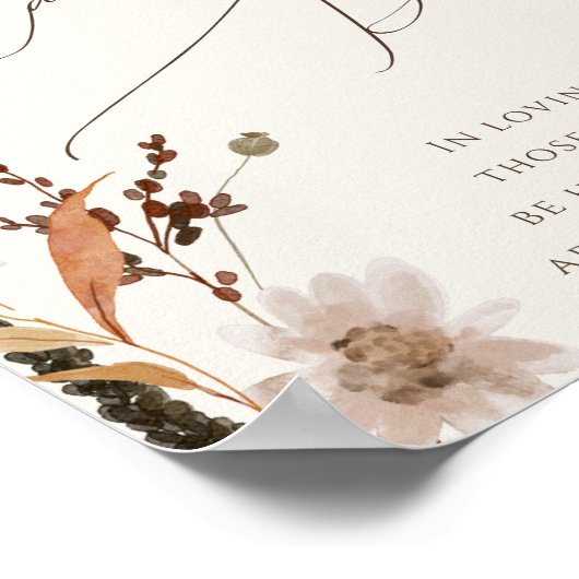 ボホ秋の野草 | Beigeこのロウソクが燃える ポスター (角)