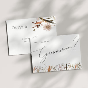 ボホ秋の野草   Groomsman Proposal Card 招待状
