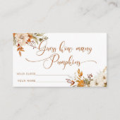 ボホ秋はカボチャの数を推測 エンクロージャーカード (正面)