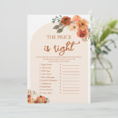 ボホ秋は正しい価格を推測ブライダルシャワーゲーム 招待状 (スタンド正面)