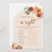 ボホ秋は正しい価格を推測ブライダルシャワーゲーム 招待状 (正面/裏面)