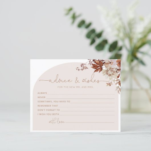 ボホ秋アドバイスとウィッシュブライダルシャワーカード (スタンド正面)