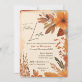 ボホ秋インラブオータムオレンジブライダルシャワー 招待状 (正面)