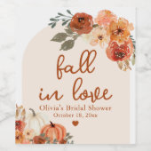 ボホ秋インラブテラコッタパンプキンブライダルシャワー ワインラベル (シングルラベル)