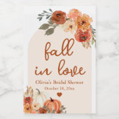 ボホ秋インラブテラコッタパンプキンブライダルシャワー ワインラベル (シングルラベル)