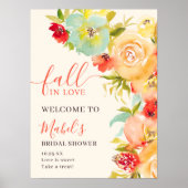 ボホ秋インラブフローラウェルカムブライダルシャワー ポスター (正面)