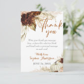 ボホ秋インラブフローラバーンドオレンジブライダルシャワー サンキューカード (スタンド正面)
