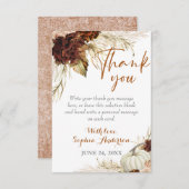 ボホ秋インラブフローラバーンドオレンジブライダルシャワー サンキューカード (正面/裏面)