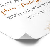 ボホ秋インラブフローラバーンドオレンジブライダルシャワー ポスター (角)