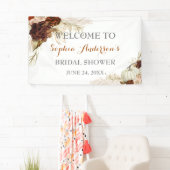 ボホ秋インラブフローラバーンドオレンジブライダルシャワー 横断幕 (インサイチュ)