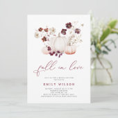 ボホ秋インラブワイルドフラワーパンプキンブライダルシャワー 招待状 (スタンド正面)