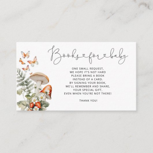 ボホ秋ウッドランドベビーチケット用きのこ本 エンクロージャーカード (正面)