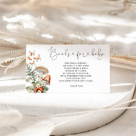 ボホ秋ウッドランドベビーチケット用きのこ本 エンクロージャーカード