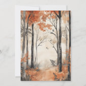 ボホ秋ウッドランド森林動物ベビーシャワー 招待状 (裏面)