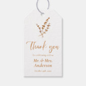 ボホ秋オレンジサンキュー結婚式の引き出物ラベル ギフトタグ (正面)
