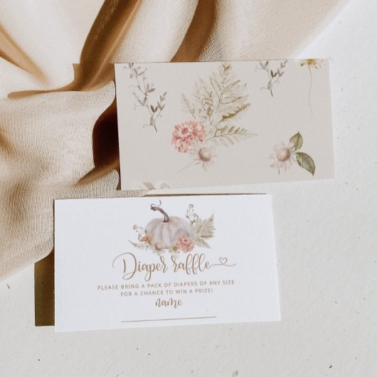 ボホ秋カボチャおむつラッフルチケット エンクロージャーカード