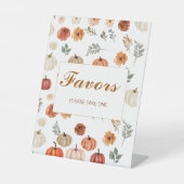 ボホ秋カボチャはベビーシャワーを好む 台座サイン (正面)