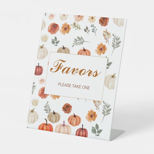 ボホ秋カボチャはベビーシャワーを好む 台座サイン (正面)